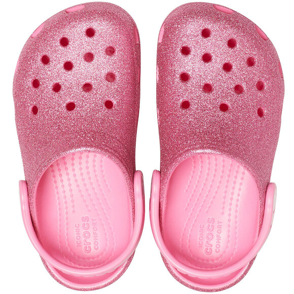 Chodaki dla dzieci Crocs Classic Glitter Clog różowe 205441 669