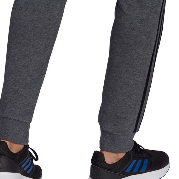 Spodnie męskie adidas Essentials Tapered Cuff 3 Stripes ciemnoszare GK8826