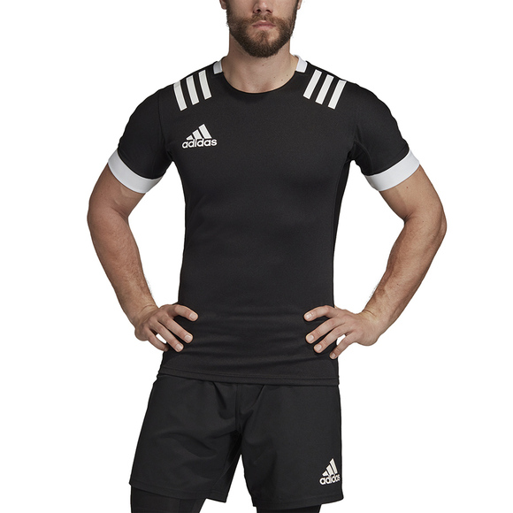 Koszulka do rugby męska adidas TW 3S Jersey F czarno-biała DY8502