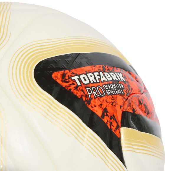 Piłka nożna adidas Bundesliga 26/27 Torfabrik Pro biało-pomarańczowo-złota KG6037