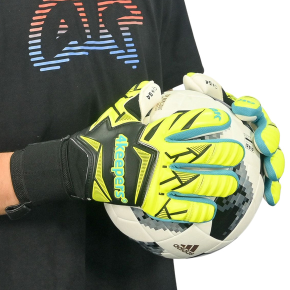 Rękawice bramkarskie 4Keepers Force V5 25 Wave NC czarno-zielone fluo