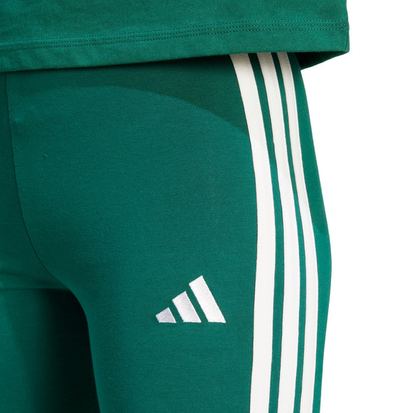 Legginsy damskie adidas Essentials 3-Stripes Cotton zielone KB7663