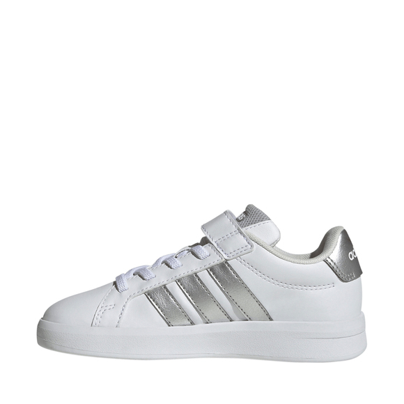 Buty dla dzieci adidas Grand Court 3.0 biało-srebrne JP9368