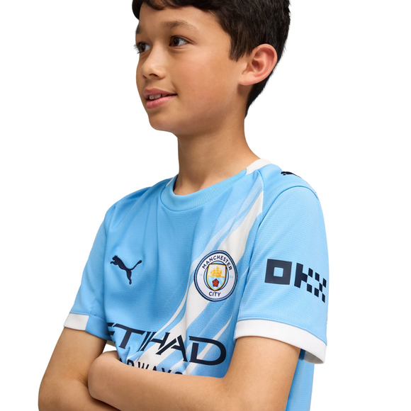 Koszulka dla dzieci Puma Manchester MCFC Home Jersey Replica błękitna 780341 01