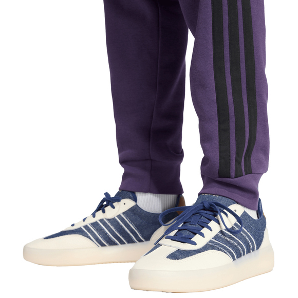Spodnie męskie adidas Essentials 3-Stripes Fleece fioletowe JX0750