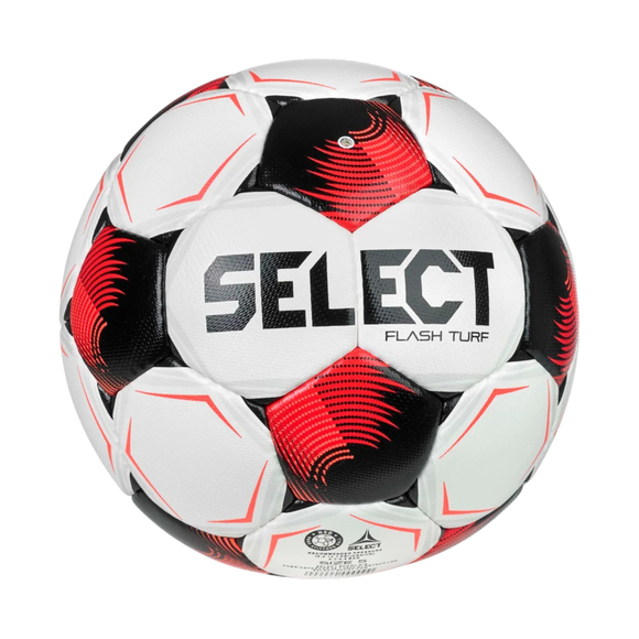 Piłka nożna Select FB Flash Turf v26 Fifa Basic 365.A1N biało-czarno-czerwona 110056