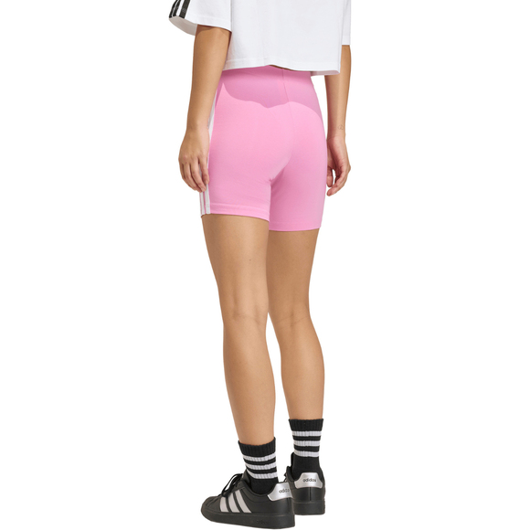 Spodenki damskie adidas Essentials 3-Stripes High Waisted Biker różowe KT1625