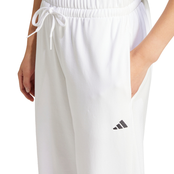 Spodnie damskie adidas Essentials Small Logo French Terry Cuffed białe JD9923