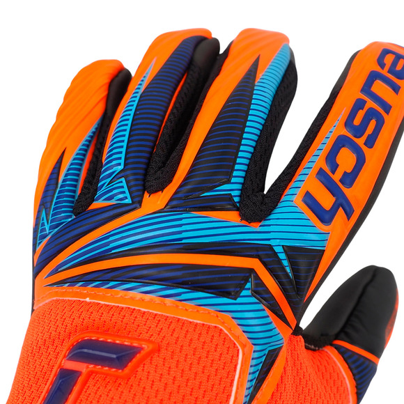 Rękawice bramkarskie Reusch Attrakt Infinity Evolution NC Junior pomarańczowo-czarno-niebieskie 5672724 2289