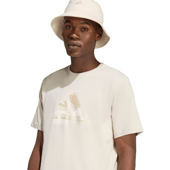 Koszulka męska adidas Camo Modern Logo Graphic beżowa JZ7495