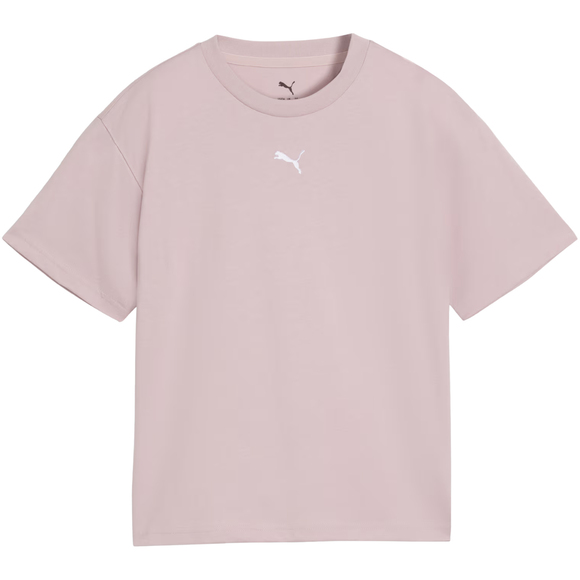 Koszulka dla dzieci Puma Ess Centered Cat Logo Boxy Tee różowa 685131 49