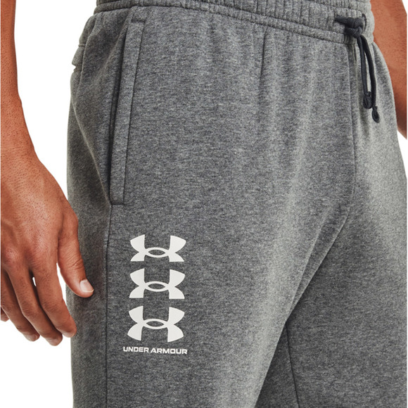 Spodnie męskie Under Armour Rival Fleece 3Logo Jogger ciemnoszare 1357131 012