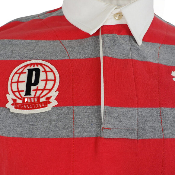Koszulka męska Puma Polo czerwono-szara 558241 09