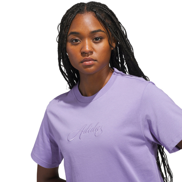 Koszulka damska adidas Cursive jasny fiolet KB2402