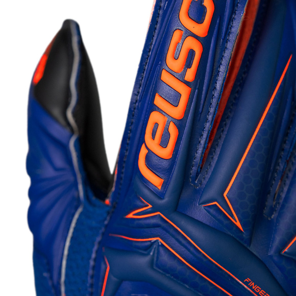 Rękawice bramkarskie Reusch Attrakt Infinity Finger Support Junior niebiesko-czarne 5672710 4127