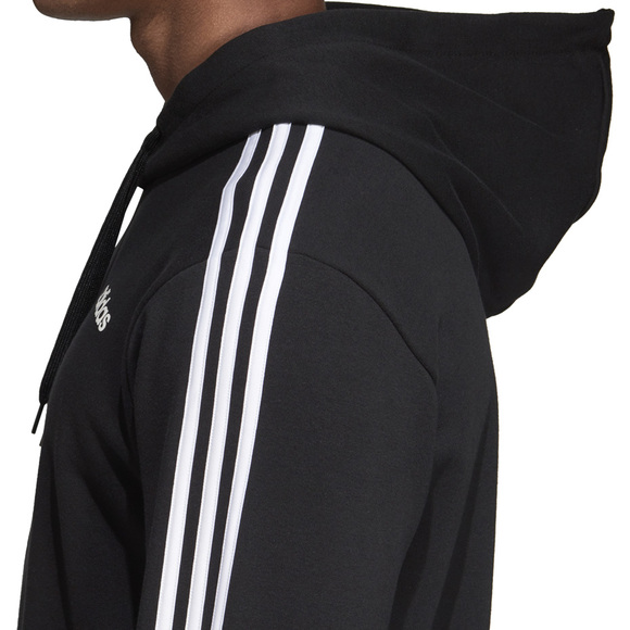 Bluza męska adidas Essentials 3 Stripes Pullover French Terry czarna DU0498