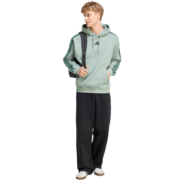 Bluza męska adidas Essentials 3-Stripes Fleece Hoodie jasnozielona KY4172