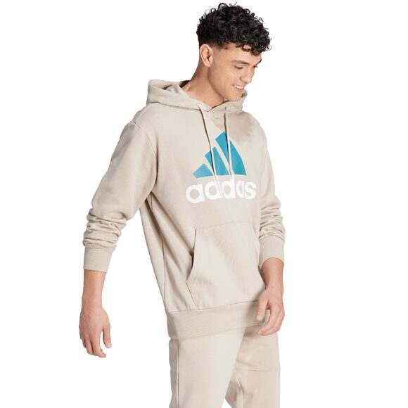 Bluza męska adidas Essentials French Terry Big Logo Hoodie beżowa IJ8584