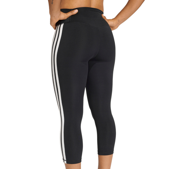 Legginsy damskie adidas 3/4 Optime Essentials Workout 3-Stripes czarne KE6062