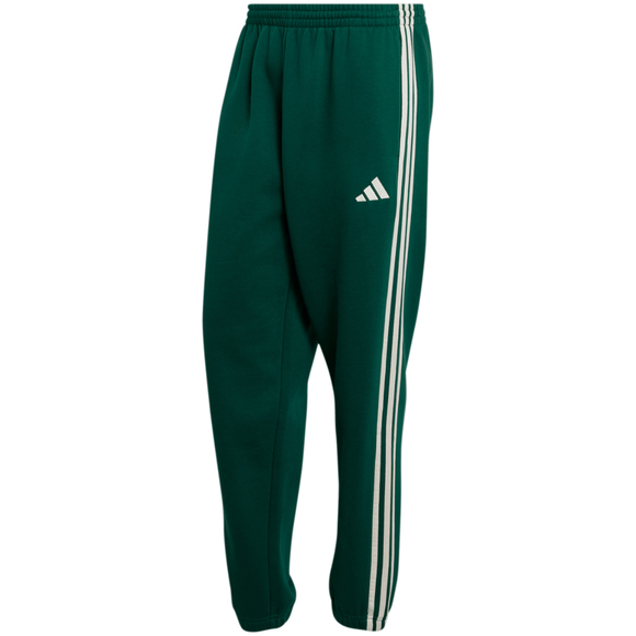 Spodnie męskie adidas Essentials 3-Stripes Fleece Tapered Cuffed zielone KY4129