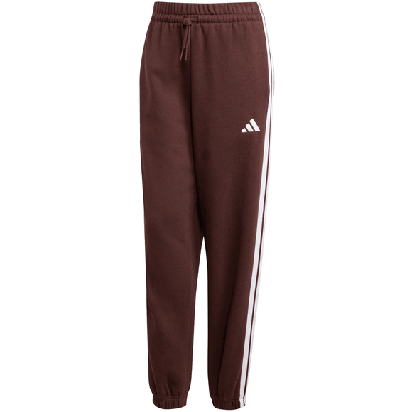 Spodnie damskie adidas Essentials 3-Stripes Fleece Loose-Fit brązowe JY3069