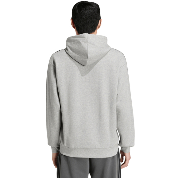 Bluza męska adidas Essentials 3-Stripes French Terry Hoodie szara KY4202