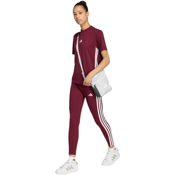Legginsy damskie adidas Essentials 3-Stripes bordowe KF8313
