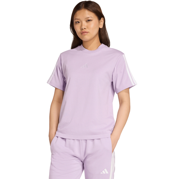 Koszulka damska adidas Essentials 3-Stripes Cotton jasnofioletowa JV7362