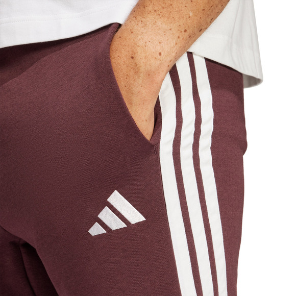 Spodnie męskie adidas Essentials 3-Stripes Fleece bordowe JD1853