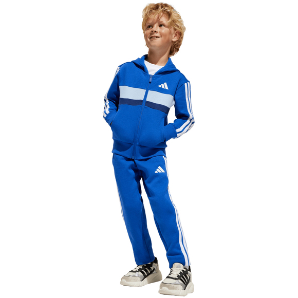 Dres dla dzieci adidas Seasonal Essentials Tiberio 3-Stripes Fleece niebieski JC7488