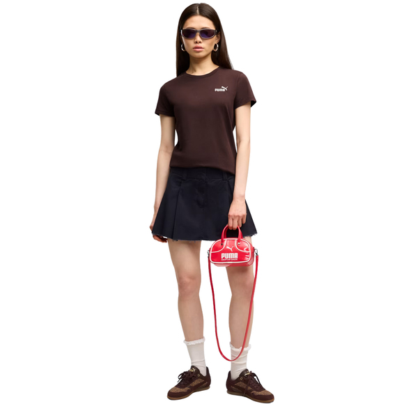 Koszulka damska Puma ESS Small No.1 Logo Tee(s) ciemnobrązowa 682373 33