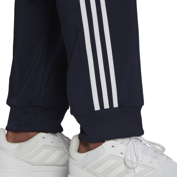 Spodnie męskie adidas Essentials Tapered Cuff 3 Stripes Pants granatowe GK8981 