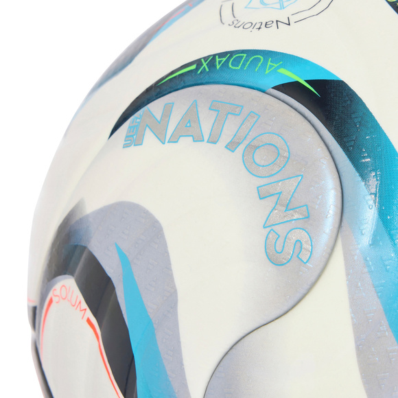 Piłka nożna adidas UEFA Nations League 26/27 Pro biało-niebiesko-pomarańczowa KE7539
