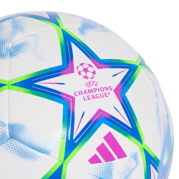 Piłka nożna adidas UCL Training 26/27 League Stage biało-niebiesko-zielono-różowa KZ2981