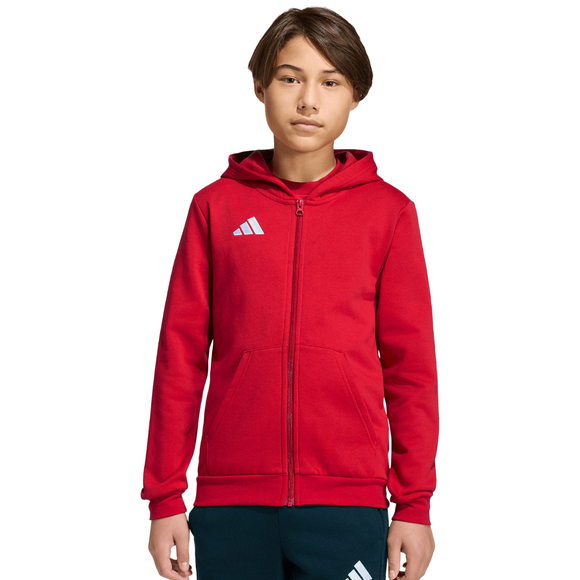 Bluza dla dzieci adidas Entrada 26 Full Zip Hoodie czerwona KH1781