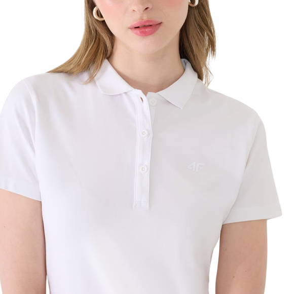 Koszulka damska polo 4F F514 biała 4FWMM00TPTSF514 10S 