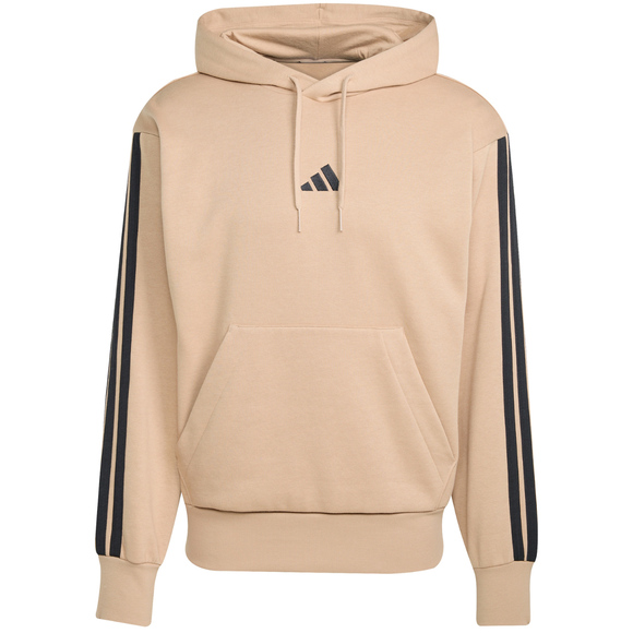 Bluza męska adidas Essentials 3-Stripes Fleece Hoodie beżowa JX0695