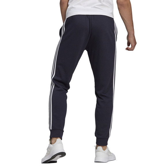 Spodnie męskie adidas Essentials Tapered Cuff 3 Stripes granatowe GK8888