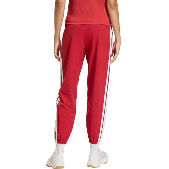 Spodnie damskie adidas Train Essentials 3-Stripes Woven czerwone KF8554