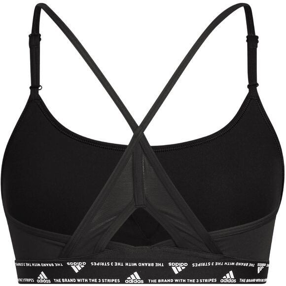 Stanik sportowy adidas Aeroreact Training Light-Support 3-Stripes Bra czarny HC7862