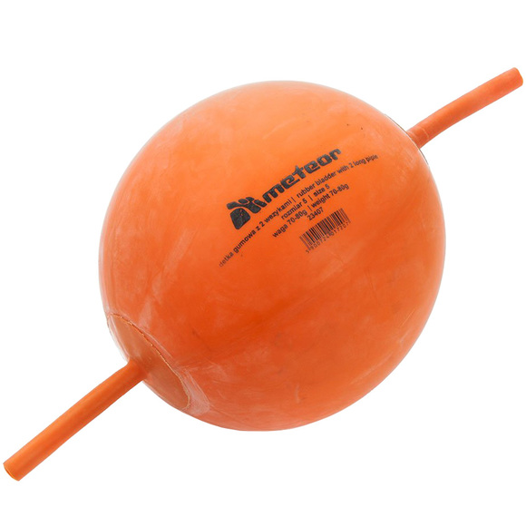Dętka do piłek z dwoma wężykami 5 70-80 gr Meteor pomarańczowa 23407