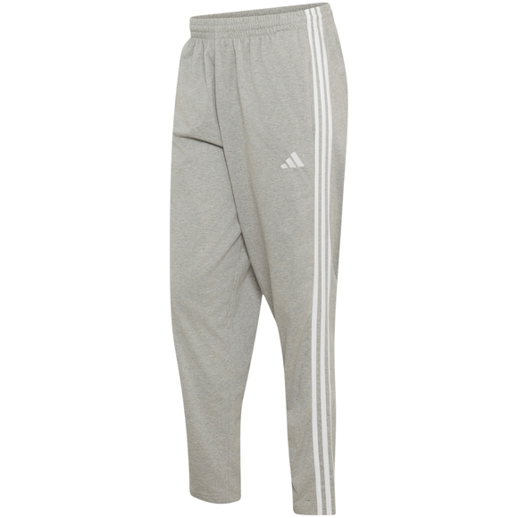 Spodnie męskie adidas Essentials 3-Stripes Single Jersey Tapered Open Hem szare KY4215