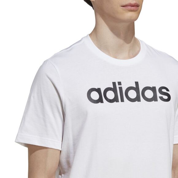 Koszulka męska adidas Essentials Single Jersey Linear Embroidered Logo Tee biała IC9276