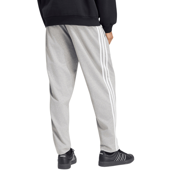 Spodnie męskie adidas Essentials 3-Stripes Single Jersey Tapered Open Hem szare KY4215