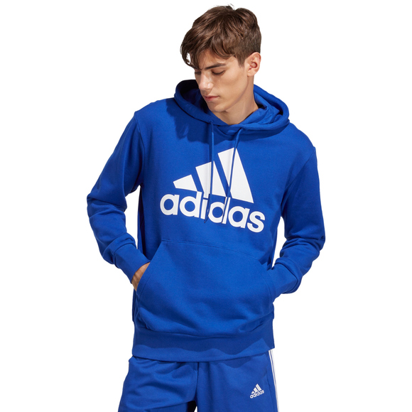 Bluza męska adidas Essentials French Terry Big Logo Hoodie niebieska IC9366