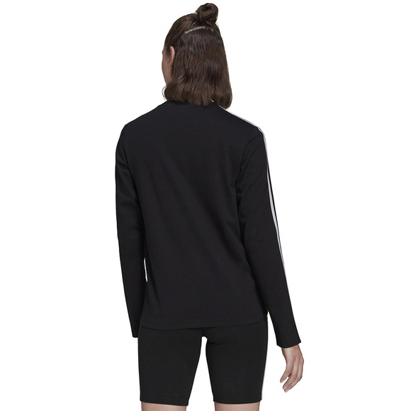 Koszulka damska adidas Essentials 3-Stripes Long Sleeve czarno-biała HF7261