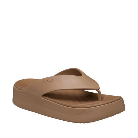 Klapki damskie Crocs Getaway Platform Flip brązowe 209410 2JJ
