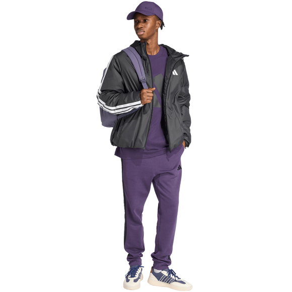 Spodnie męskie adidas Essentials 3-Stripes Fleece fioletowe JX0750