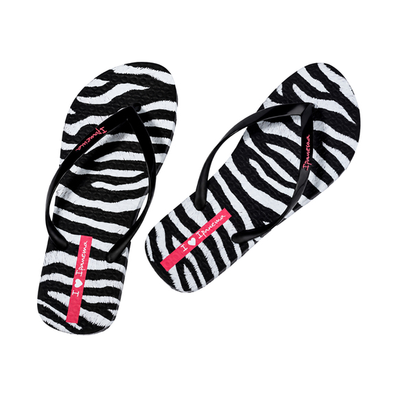 Klapki damskie Ipanema Animal Print czarno-szare 83846-BP655