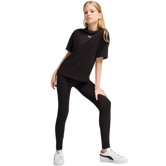 Koszulka dla dzieci Puma Ess Centered Cat Logo Boxy Tee czarna 685131 01